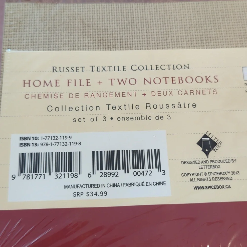 Russet Textile Collection Home File + Two Notebooks